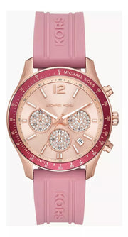 Michael Kors Berkley Quartz Rose Gold Dial Pink Rubber Strap Watch for Women - MKO1039