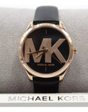 Michael Kors Jaycie Quartz Black Dial Black Leather Strap Watch for Women - MK2860