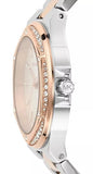 Michael Kors Lennox Three Hand Quartz Silver Dial Two Tone Steel Strap Watch For Women - MK6989