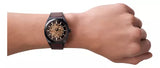 Fossil Everett Automatic Analog Black Dial Brown Leather Strap Watch for Men - ME3207