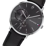 Tommy Hilfiger Brooklyn Black Dial Black Leather Strap Watch for Men - 1791509