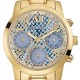 Guess Mini Sunrise Quartz Blue Dial Gold Steel Strap Watch For Women - W0448L6