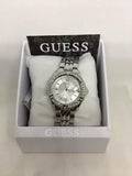 Guess Water Pro Diamonds Silver Dial Silver Steel Strap Watch For Women - G75511M