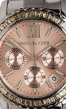 Michael Kors Everest Chronograph Gold Dial Silver Steel Strap Watch For Women - MK5870