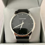 Calvin Klein City Quartz Black Dial Black Leather Strap Watch for Men - K2G2G1C1