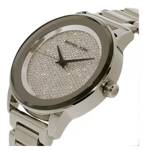 Michael Kors Kinley Diamond Pave Silver Dial Silver Steel Strap Watch for Women - MK5996