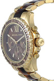 Michael Kors Everest Chronograph Brown Dial Two Tone Steel Strap Watch For Women - MK6973