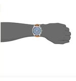 Michael Kors Lexington Chronograph Blue Dial Brown Leather Strap Watch For Men - MK8537