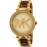 Michael Kors Parker Chronograph Gold Dial Two Tone Steel Strap Watch for Women - MK6109