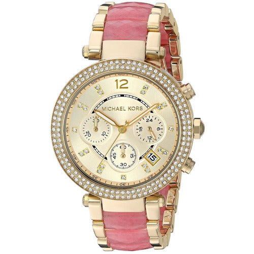 Michael Kors Parker Gold Dial Two Tone Steel Strap Watch for Women - MK6363