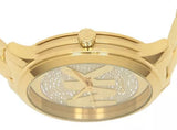 Michael Kors Runway Mercer Crystals Gold Dial Gold Steel Strap Watch For Women - MK6714