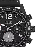 Guess Fleet Chronograph Black Dial Black Rubber Strap Watch for Men - W0971G1