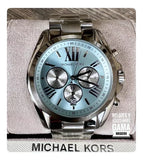 Michael Kors Bradshaw Chronograph Blue Dial Silver Steel Strap Watch For Women - MK6099