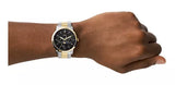 Fossil Neutra Moonphase Multifunction Black Dial Two Tone Steel Strap Watch for Men - FS5906