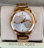 Michael Kors Hartman Analog White Dial Rose Gold Steel Strap Watch For Women - MK3673