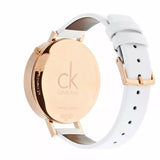 Calvin Klein Equal Silver Dial White Leather Strap Watch for Women - K3E236L6