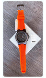 Michael Kors Dylan Chronograph Grey Dial Orange Rubber Strap Watch for Men - MK8296