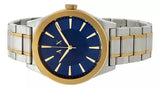 Armani Exchange Nico Quartz Blue Dial Two Tone Steel Strap Watch For Men - AX2332