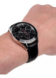 Tommy Hilfiger Luke Quartz Black Dial Black Leather Strap Watch for Men - 1791117