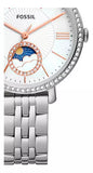 Fossil Jacqueline Multifunction Moonphase White Dial Silver Steel Strap Watch for Women - ES5164