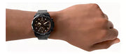 Fossil Bronson Chronograph Black Dial Black Steel Strap Watch for Men - FS5851