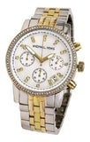 Michael Kors Ritz White Dial Two Tone Steel Strap Watch for Women - MK5650