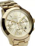 Michael Kors Bradshaw Chronograph Gold Dial Gold Steel Strap Watch For Women - MK5777