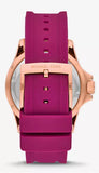 Michael Kors Everest Pave Crystals Pink Dial Pink Rubber Strap Watch for Women - MK7441