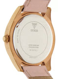 Guess Wonderlust Beige Dial Pink Leather Strap Watch for Women - W1065L1