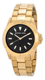 Michael Kors Everest Three-Hand Black Dial Gold Steel Strap Watch For Men - MK9078