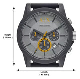 Armani Exchange Outerbanks Chronograph Grey Dial Grey Silicone Strap Watch For Men - AX7123