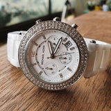 Michael Kors Parker White Dial White Ceramic Strap Watch for Women - MK5654