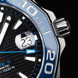 Tag Heuer Aquaracer Calibre 5 Jam Tangan Tali Nilon Hitam Dial Hitam Otomatis untuk Pria - WAY211B.FC6363