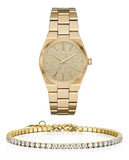 Michael Kors Channing Quartz Gold Dial Gold Steel Strap Watch For Women - MK6623