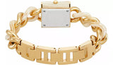 Michael Kors Chain Lock Analog Crystals Silver Dial Gold Steel Strap Watch for Women - MK4809