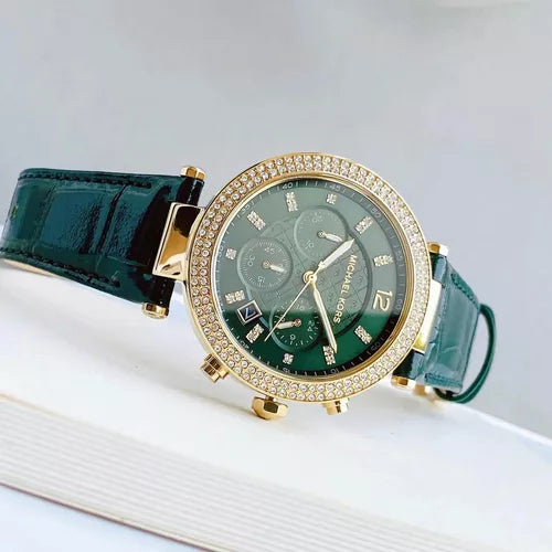 MICHAEL KORS MK2831 腕時計 グリーン Michael Kors Parker Chronograph Green Dial Green Leather
