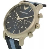 Emporio Armani Luigi Chronograph Quartz Blue Dial Blue Nylon Strap Watch For Men - AR1949