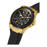 Guess Legacy Black Dial Black Rubber Strap Watch for Men - W1049G5