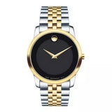 Movado Museum Classic Black Dial Two Tone Steel Strap Watch For Men - 606899