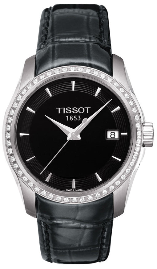 Tissot couturier clearance black leather strap