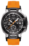 Tissot T Race Chronograph Black Dial Orange Rubber Strap Watch for Women - T048.217.27.057.00