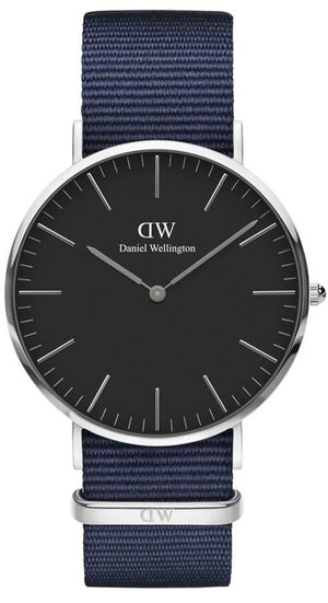 Daniel Wellington Classic Bayswater Black Dial Black NATO Strap Watch For Men - DW00100278