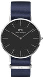 Daniel Wellington Classic Bayswater Black Dial Black NATO Strap Watch For Men - DW00100278