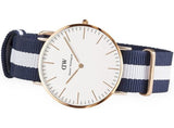 Daniel Wellington Classic Glasgow White Dial Two Tone NATO Strap Watch for Men - DW00100004