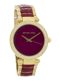 Michael Kors Parker Mother of Pearl Red Dial Two Tone Steel Strap Watch for Women - MK6427