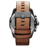 Diesel Mr. Daddy 2.0 Chronograph Silver Dial Brown Leather Strap Watch For Men - DZ7394