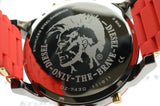 Diesel Mr Daddy 2.0 Chronograph Grey Dial Red Rubber Strap Watch For Men - DZ7430