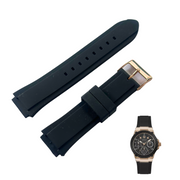 Guess Zena Chronograph Black Dial Black Rubber Strap Watch For Women - W1094L6