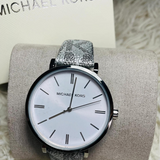 Michael Kors Addyson Quartz White Dial Gray Leather Strap Watch for Women - MK2951