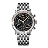 Breitling Navitimer B02 Chronograph 41 Cosmute Black Dial Silver Steel Strap Watch for Men - PB02301A1B1A1